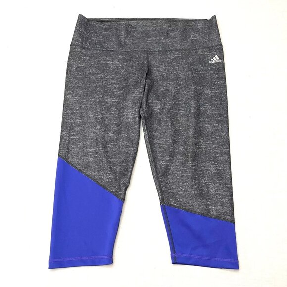 Women's Adidas Gray Blue Athletic leggings Size XL - Picture 1 of 5